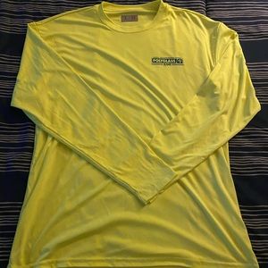 Men’s Large Long Sleeve Neon Yellow T-Sirt